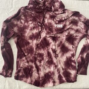 Victoria's Secret PINK Large Varsity Hoodie Long Sleeve Pullover Tie Dye Shirt
